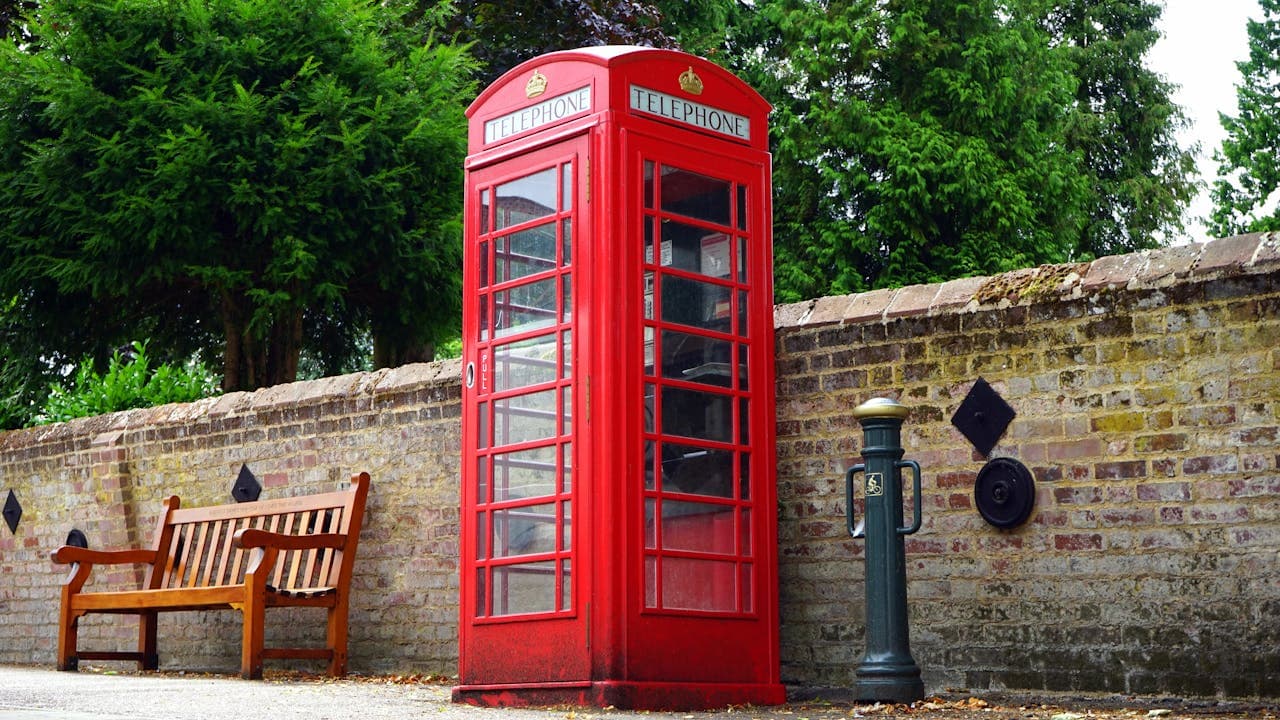 Red telephone booth in London